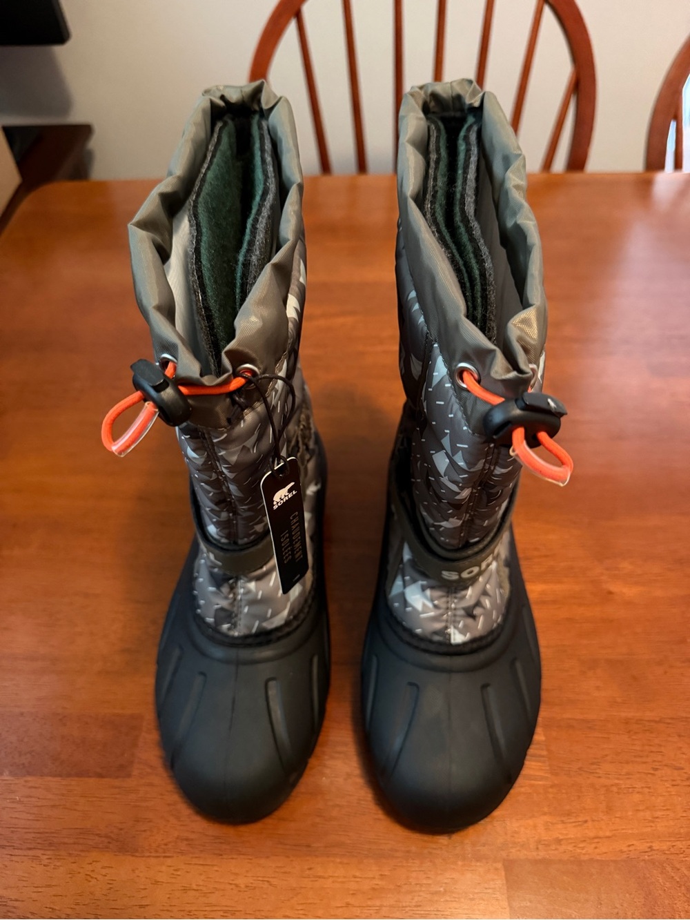 Sorel Kids Gray and Orange Snow Boots